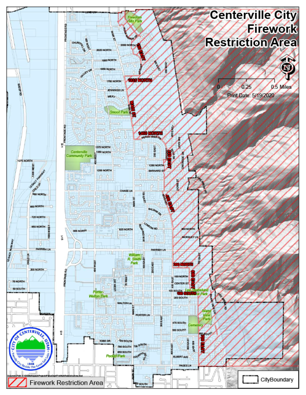 Fireworks Restriction Area Map